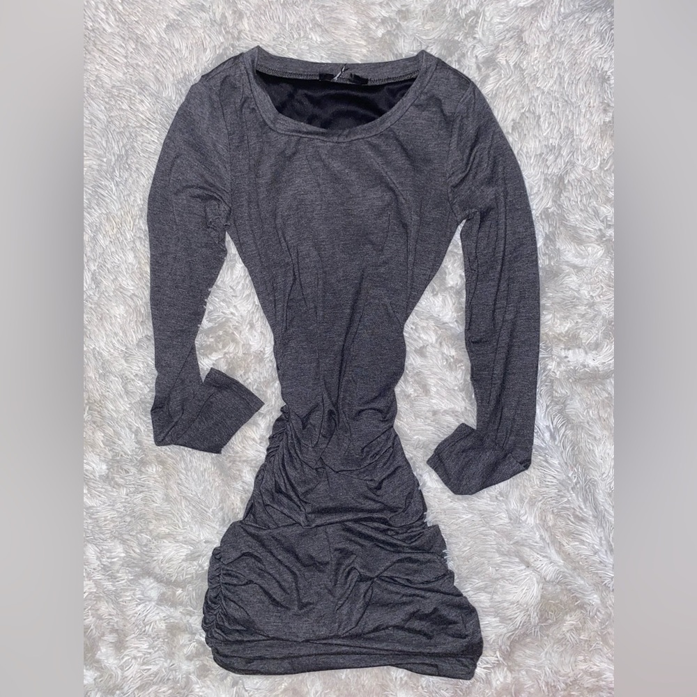 Gray ruffle dress